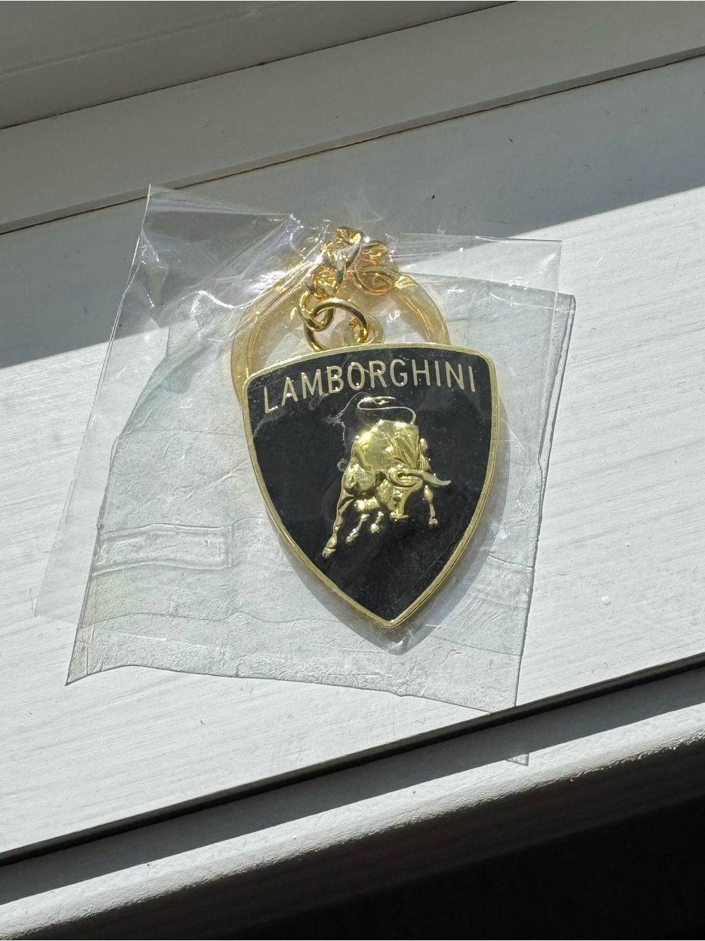 Lamborghini Black and Gold Shield Keychain Accent